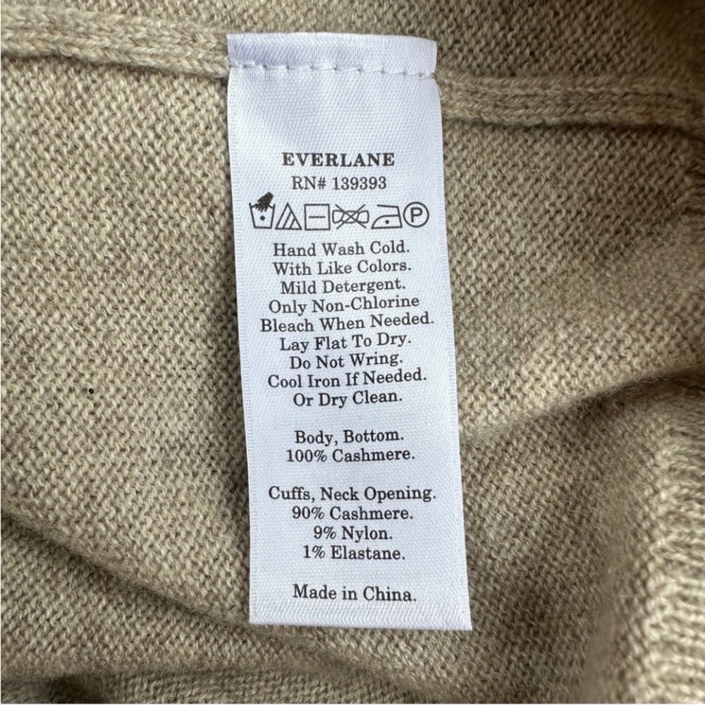 Everlane Cashmere Crewneck Sweater Tan Beige Size Small - Picture 10 of 10
